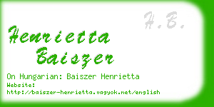 henrietta baiszer business card